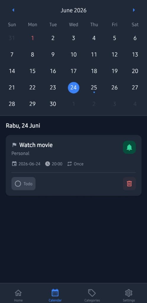 Calendar Screen